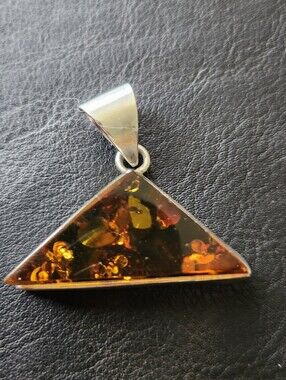 Silver And Amber Pendant